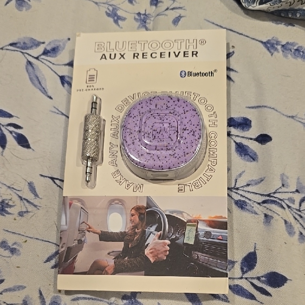 ❤️10/$13 New Bluetooth Purple Aux Receiver